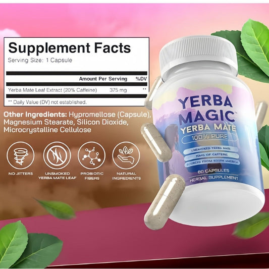 Yerba Mate Cápsulas 60 Unidades | Energía Natural y Cafeína | Yerba Magic